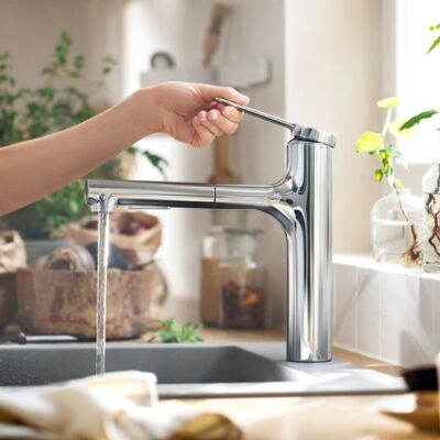 Hansgrohe Zesis M33 eengreeps keukenmengkraan 2 straalsoorten draaibaar uittrekbaar 2 standen chroom 74823000 5