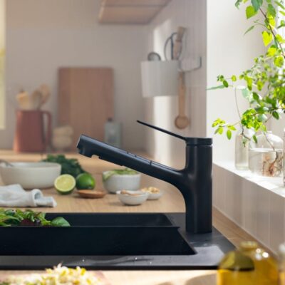 Hansgrohe Zesis M33 eengreeps keukenmengkraan met uittrekbare sproeier – 2 straalsoorten – draaibare uitloop – mat-zwart 74820670 11