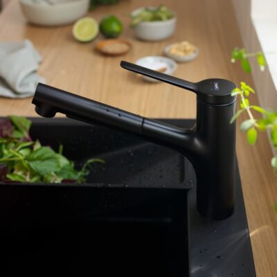 Hansgrohe Zesis M33 eengreeps keukenmengkraan met uittrekbare sproeier – 2 straalsoorten – draaibare uitloop – mat-zwart 74820670 7