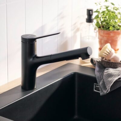 Hansgrohe Zesis M33 eengreeps keukenmengkraan met uittrekbare sproeier – 2 straalsoorten – draaibare uitloop – mat-zwart 74820670 9