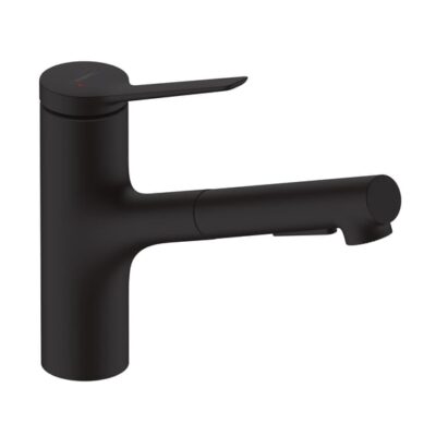 Hansgrohe Zesis M33 eengreeps keukenmengkraan met uittrekbare sproeier – 2 straalsoorten – draaibare uitloop – mat-zwart 74820670 10