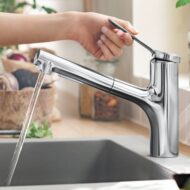 Hansgrohe Zesis M33 eengreeps keukenmengkraan uittrekbaar 2 straalsoorten chroom 74803000 Hansgrohe Zesis M33 eengreeps keukenmengkraan uittrekbaar 2 straalsoorten chroom 74803000