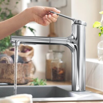 Hansgrohe Zesis M33 eengreeps keukenmengkraan uittrekbaar 2 straalsoorten chroom 74804000 4