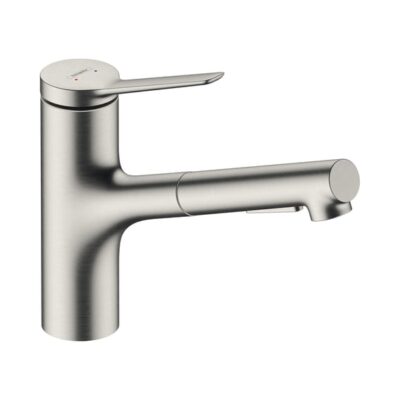 Hansgrohe Zesis M33 eengreeps keukenmengkraan uittrekbaar 2 straalsoorten edelstaal finish 74803800 5