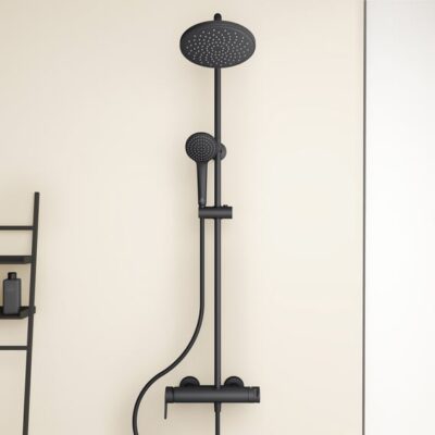 Ideal Standard Cerafine O eengreeps opbouw regendoucheset Ø200 mm mat-zwart BC750XG 4