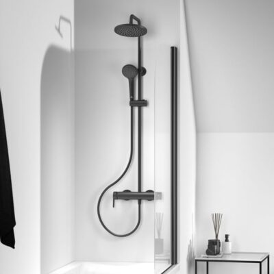 Ideal Standard Cerafine O eengreeps opbouw regendoucheset Ø200 mm mat-zwart BC750XG 5