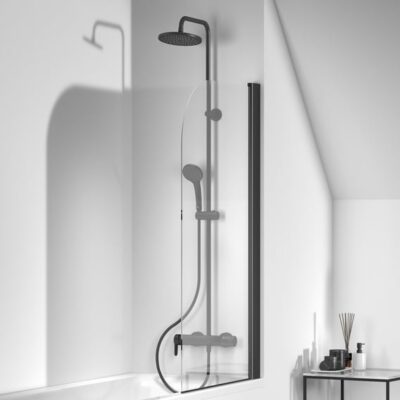 Ideal Standard Cerafine O eengreeps opbouw regendoucheset met baduitloop Ø200 mm mat-zwart BC749XG 4