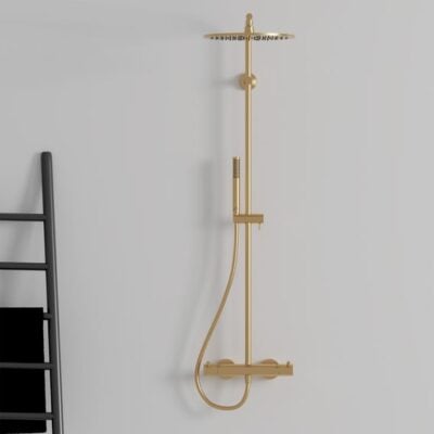 Ideal Standard Ceratherm T125 thermostatische opbouw regendoucheset Ø300 mm goud geborsteld A7589A2 4