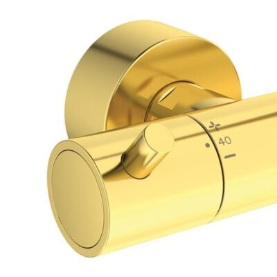 Ideal Standard Ceratherm T125 thermostatische opbouw regendoucheset Ø300 mm goud geborsteld A7589A2 7