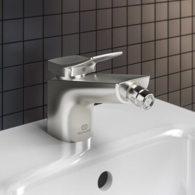 Ideal Standard Conca bidetkraan met trekstang-afvoergarnituur zilver storm BC760GN 5