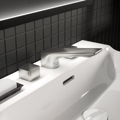 Ideal Standard Conca wastafelkraan met trekstang-afvoergarnituur zilver storm BC759GN 4