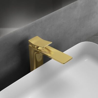 Ideal Standard Conca wastafelkraan met verhoogd kraanlichaam goud geborsteld BC758A2 4