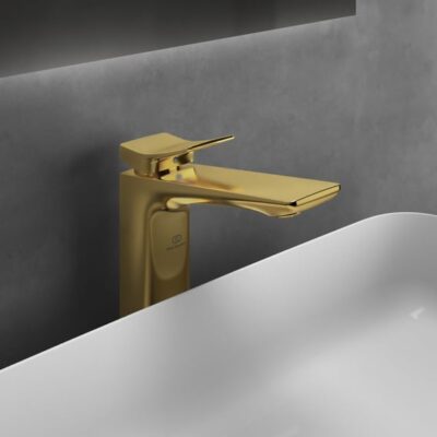 Ideal Standard Conca wastafelkraan met verhoogd kraanlichaam goud geborsteld BC758A2 5