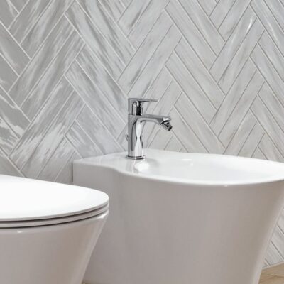 Ideal Standard Connect Air bidetkraan met trekstang-afvoergarnituur zilver storm A7030GN 6