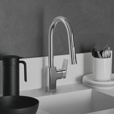Ideal Standaard Ceraplan Flexibele Draaibare Uittrekbare Keukenmengkraan 2-standen Chroom BD338AA 8