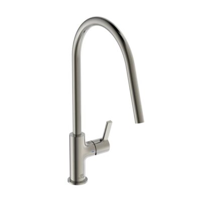 Ideal Standaard Gusto keukenmengkraan rond draaibaar zilver Storm BD408GN 7