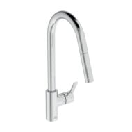 Ideale Standaard Gusto keukenmengkraan uitloop 2-functie-douche rond draaibaar uittrekbaar 2 standen chroom BD416AA Ideale Standaard Gusto keukenmengkraan uitloop 2-functie-douche rond draaibaar uittrekbaar 2 standen chroom BD416AA