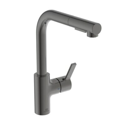 Ideal Standaard Gusto keukenmengkraan uitloop 2L-uitloop 2F-douche draaibaar uittrekbaar grijs magnetisch BD420A5 7