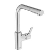 Ideal Standaard Gusto keukenmengkraan uitloop 2L-uitloop 2F-douche draaibaar uittrekbaar chroom BD420AA