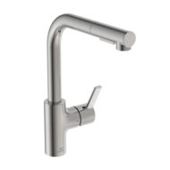 Ideale Standaard Gusto keukenmengkraan uitloop 2L-uitloop 2F-douche draaibaar uittrekbaar zilver storm BD420GN Ideale Standaard Gusto keukenmengkraan uitloop 2L-uitloop 2F-douche draaibaar uittrekbaar zilver storm BD420GN