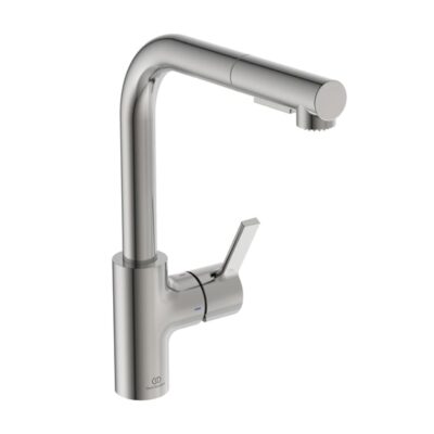 Ideal Standaard Gusto keukenmengkraan uitloop 2L-uitloop 2F-douche draaibaar uittrekbaar zilver storm BD420GN 7