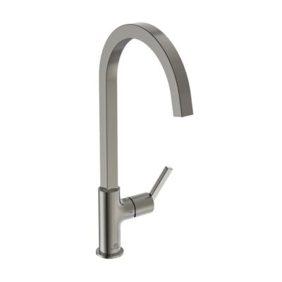 Ideal Standaard Gusto keukenmengkraan vierkante uitloop draaibaar zilver Storm BD411GN 7