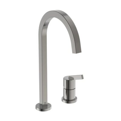 Ideal Standaard Gusto keukenmengkraan vierkante uitloop draaibaar zilver Storm BD423GN 7