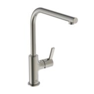 Ideale standaard Gusto keukenmengkraan zilver Storm L-uitloop draaibaar BD418GN Ideale standaard Gusto keukenmengkraan zilver Storm L-uitloop draaibaar BD418GN