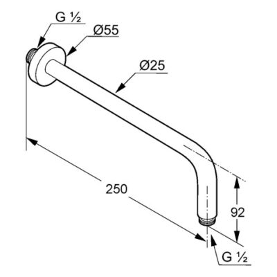 Kludi A-QA douchestang chroom 6651305-00 4