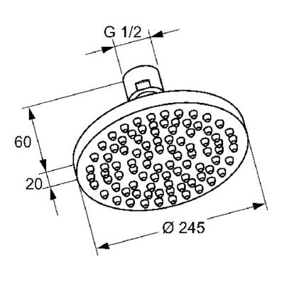 Kludi A-QA hoofddouche 1 straalsoort Ø245 mm chroom 6651105-00 6 Kludi A-QA hoofddouche 1 straalsoort Ø245 mm chroom 6651105-00 6