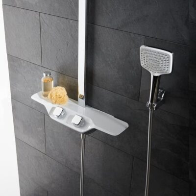 Kludi COCKPIT thermostatische opbouw regendoucheset 400 x 260 mm chroom wit 8020091-00 6