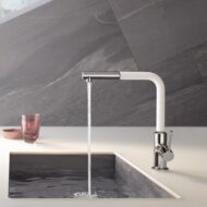 Kludi L-ine S spoelbak eenhendelmengkraan draaibaar uittrekbaar chroom 408519375