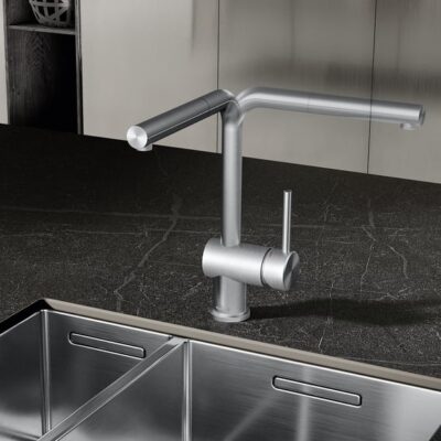 Kludi L-Steel uittrekbare keukenmengkraan RVS geborsteld 45851F877 4