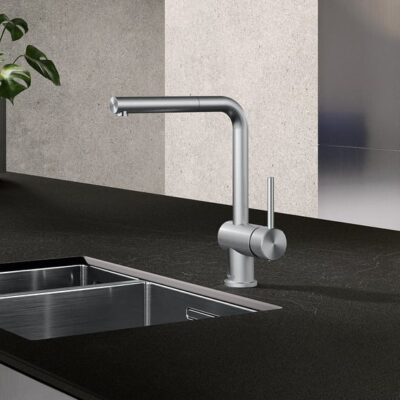 Kludi L-Steel uittrekbare keukenmengkraan RVS geborsteld 45851F877 6