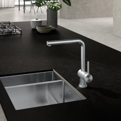 Kludi L-Steel uittrekbare keukenmengkraan RVS geborsteld 45851F877 8