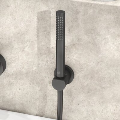 Kludi Nova Fonte Puristic eengreeps handdoucheset zwart wandopbouw met doucheslang 2085039-15 8 Kludi Nova Fonte Puristic eengreeps handdoucheset zwart wandopbouw met doucheslang 2085039-15 8