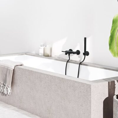 Kludi Nova Fonte Puristic retro badmengkraan opbouw zwart met dichte grepen en tweegreeps bediening 205403915 5