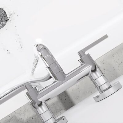 Kludi Nova Fonte Puristic wandopbouw badmengkraan met dichte grepen en keramische afsluiting chroom 205400515 4