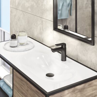 Kludi PURE&STYLE wastafelkraan 100 met trekstang-afvoergarnituur mat-zwart 402903975 4