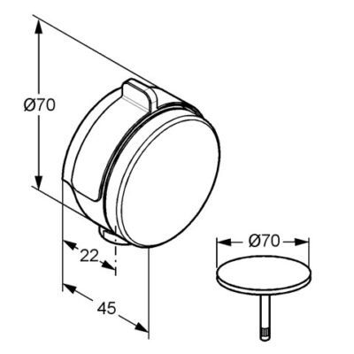 Kludi ROTEXA MULTI afdekking voor af- en overloopgarnituren met vulfunctie chroom 7182605-00 4