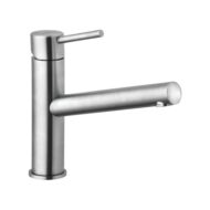 Kludi Steel eenhendel keukenmengkraan draaibaar geborsteld roestvrij staal 44850F860