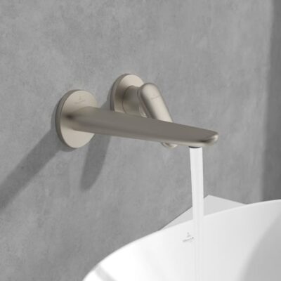 Villeroy & Boch Antao eengreeps inbouw wastafelmengkraan met AquaSmart nikkel geborsteld TVW11100200064 4