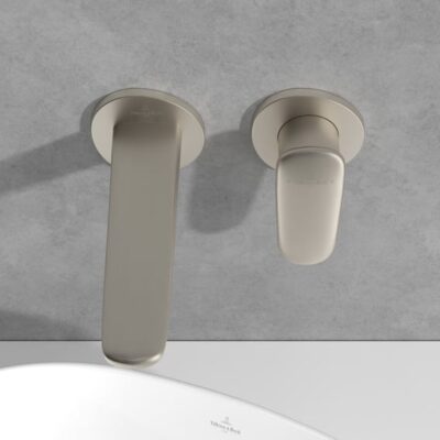 Villeroy & Boch Antao eengreeps inbouw wastafelmengkraan met AquaSmart nikkel geborsteld TVW11100200064 7