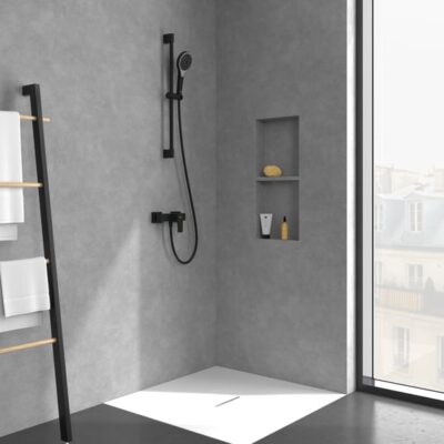 Villeroy & Boch Architectura Square eengreeps opbouw douchemengkraan 1 verbruiker mat-zwart TVS125001000K5 4