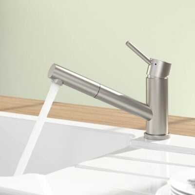 Villeroy & Boch Como douche eengreeps keukenmengkraan lage druk draaibaar uittrekbaar edelstraal finish 925211LC 4