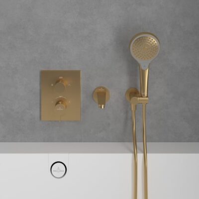 Villeroy & Boch Conum thermostaat voor bad & douche 2 verbruikers goud geborsteld TVS12700200076 5