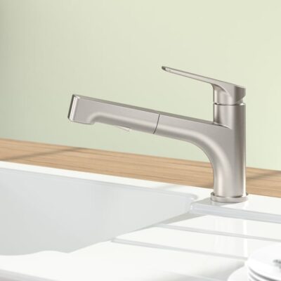 Villeroy & Boch Junis douche eengreeps keukenmengkraan draaibaar uittrekbaar edelstaal finish 928100LC 5