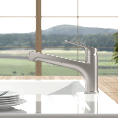 Villeroy & Boch Junis douche eengreeps keukenmengkraan draaibaar uittrekbaar edelstaal finish 928100LC 6