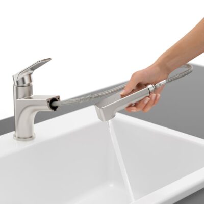 Villeroy & Boch Junis douche eengreeps keukenmengkraan draaibaar uittrekbaar edelstaal finish 928100LC 8