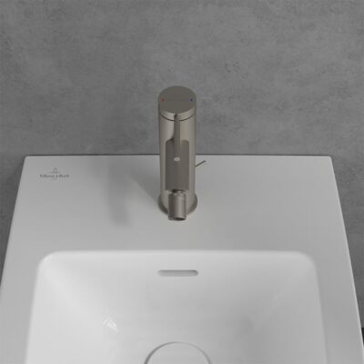 Villeroy & Boch Loop & Friends bidetkraan met trekstang-afvoergarnituur nikkel geborsteld TVB10620115364 6